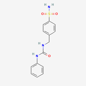 molecular formula C14H15N3O3S B3440696 4-{[(anilinocarbonyl)amino]methyl}benzenesulfonamide CAS No. 4157-44-2