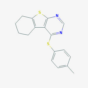 molecular formula C17H16N2S2 B344071 4-[(4-Methylphenyl)sulfanyl]-5,6,7,8-tetrahydro[1]benzothieno[2,3-d]pyrimidine 