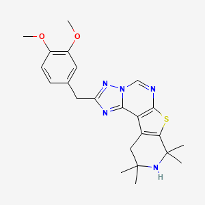 molecular formula C23H27N5O2S B3440764 2-(3,4-dimethoxybenzyl)-8,8,10,10-tetramethyl-8,9,10,11-tetrahydropyrido[4',3':4,5]thieno[3,2-e][1,2,4]triazolo[1,5-c]pyrimidine 