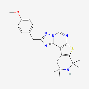 molecular formula C22H25N5OS B3440768 2-(4-methoxybenzyl)-8,8,10,10-tetramethyl-8,9,10,11-tetrahydropyrido[4',3':4,5]thieno[3,2-e][1,2,4]triazolo[1,5-c]pyrimidine 