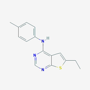 molecular formula C15H15N3S B344077 6-ethyl-N-(4-methylphenyl)thieno[2,3-d]pyrimidin-4-amine 