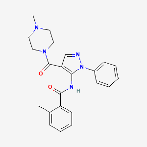 2-methyl-N-{4-[(4-methyl-1-piperazinyl)carbonyl]-1-phenyl-1H-pyrazol-5-yl}benzamide