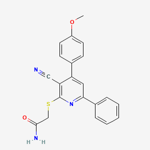 molecular formula C21H17N3O2S B3440823 2-{[3-cyano-4-(4-methoxyphenyl)-6-phenyl-2-pyridinyl]thio}acetamide 