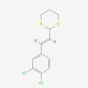 molecular formula C12H12Cl2S2 B344092 2-[2-(3,4-Dichlorophenyl)vinyl]-1,3-dithiane 