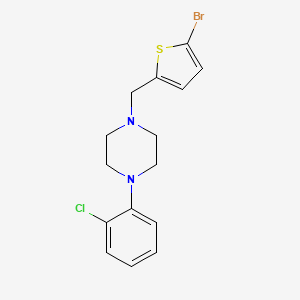 molecular formula C15H16BrClN2S B3440921 1-[(5-bromo-2-thienyl)methyl]-4-(2-chlorophenyl)piperazine 