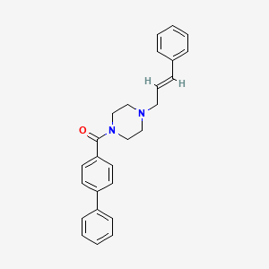 molecular formula C26H26N2O B3440931 1-(4-biphenylylcarbonyl)-4-(3-phenyl-2-propen-1-yl)piperazine 