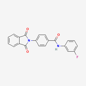 molecular formula C21H13FN2O3 B3440939 4-(1,3-dioxo-1,3-dihydro-2H-isoindol-2-yl)-N-(3-fluorophenyl)benzamide 