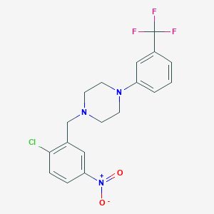 molecular formula C18H17ClF3N3O2 B3440962 1-(2-chloro-5-nitrobenzyl)-4-[3-(trifluoromethyl)phenyl]piperazine 