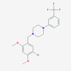 molecular formula C20H22BrF3N2O2 B3440965 1-(5-bromo-2,4-dimethoxybenzyl)-4-[3-(trifluoromethyl)phenyl]piperazine 