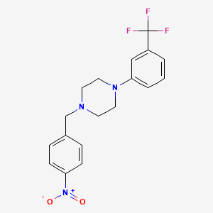 molecular formula C18H18F3N3O2 B3440986 1-(4-nitrobenzyl)-4-[3-(trifluoromethyl)phenyl]piperazine 
