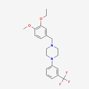 molecular formula C21H25F3N2O2 B3441008 1-(3-ethoxy-4-methoxybenzyl)-4-[3-(trifluoromethyl)phenyl]piperazine 