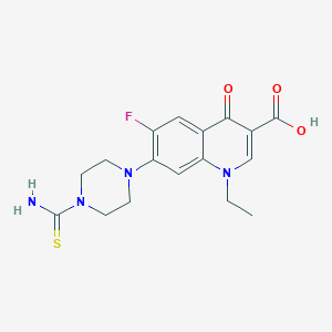 molecular formula C17H19FN4O3S B3441011 7-[4-(aminocarbonothioyl)-1-piperazinyl]-1-ethyl-6-fluoro-4-oxo-1,4-dihydro-3-quinolinecarboxylic acid 