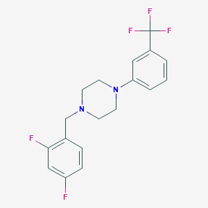 molecular formula C18H17F5N2 B3441016 1-(2,4-difluorobenzyl)-4-[3-(trifluoromethyl)phenyl]piperazine 