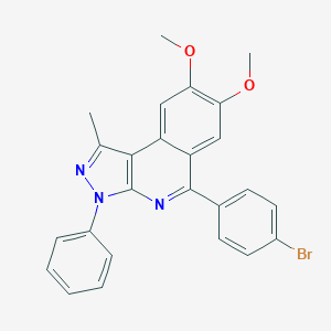 molecular formula C25H20BrN3O2 B344104 5-(4-bromophenyl)-7,8-dimethoxy-1-methyl-3-phenyl-3H-pyrazolo[3,4-c]isoquinoline 