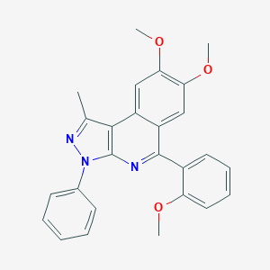 molecular formula C26H23N3O3 B344105 7,8-dimethoxy-5-(2-methoxyphenyl)-1-methyl-3-phenyl-3H-pyrazolo[3,4-c]isoquinoline 