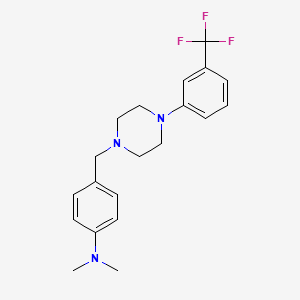 molecular formula C20H24F3N3 B3441082 N,N-dimethyl-4-({4-[3-(trifluoromethyl)phenyl]-1-piperazinyl}methyl)aniline 
