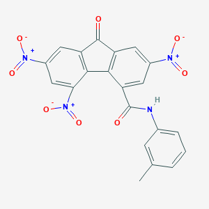 molecular formula C21H12N4O8 B344109 2,5,7-trisnitro-N-(3-methylphenyl)-9-oxo-9H-fluorene-4-carboxamide 