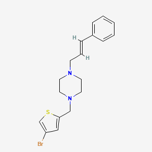 molecular formula C18H21BrN2S B3441102 1-[(4-bromo-2-thienyl)methyl]-4-(3-phenyl-2-propen-1-yl)piperazine 