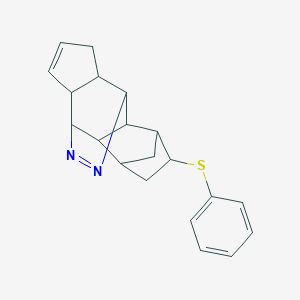 molecular formula C20H22N2S B344111 4-Phenylsulfanyl-14,15-diazapentacyclo[6.5.2.13,6.02,7.09,13]hexadeca-10,14-diene 