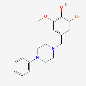 molecular formula C18H21BrN2O2 B3441116 2-bromo-6-methoxy-4-[(4-phenyl-1-piperazinyl)methyl]phenol 