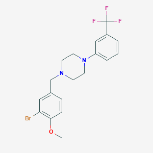 molecular formula C19H20BrF3N2O B3441129 1-(3-bromo-4-methoxybenzyl)-4-[3-(trifluoromethyl)phenyl]piperazine 