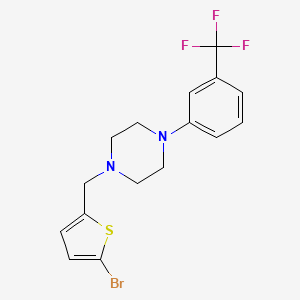 molecular formula C16H16BrF3N2S B3441141 1-[(5-bromo-2-thienyl)methyl]-4-[3-(trifluoromethyl)phenyl]piperazine 