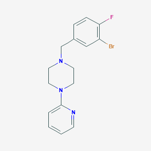 molecular formula C16H17BrFN3 B3441142 1-(3-bromo-4-fluorobenzyl)-4-(2-pyridinyl)piperazine 