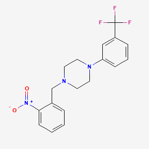 molecular formula C18H18F3N3O2 B3441158 1-(2-nitrobenzyl)-4-[3-(trifluoromethyl)phenyl]piperazine 