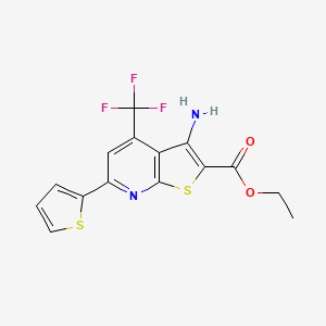 molecular formula C15H11F3N2O2S2 B3441172 ethyl 3-amino-6-(2-thienyl)-4-(trifluoromethyl)thieno[2,3-b]pyridine-2-carboxylate 