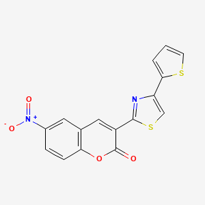 molecular formula C16H8N2O4S2 B3441210 6-nitro-3-[4-(2-thienyl)-1,3-thiazol-2-yl]-2H-chromen-2-one 