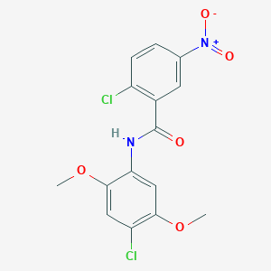 molecular formula C15H12Cl2N2O5 B3441217 2-chloro-N-(4-chloro-2,5-dimethoxyphenyl)-5-nitrobenzamide 