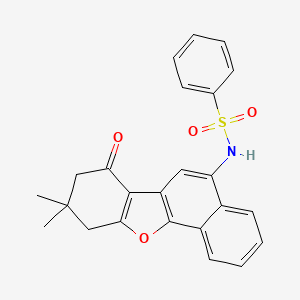 molecular formula C24H21NO4S B3441226 N-(9,9-dimethyl-7-oxo-7,8,9,10-tetrahydrobenzo[b]naphtho[2,1-d]furan-5-yl)benzenesulfonamide 