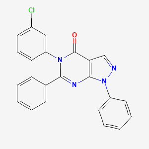 molecular formula C23H15ClN4O B3441242 5-(3-chlorophenyl)-1,6-diphenyl-1,5-dihydro-4H-pyrazolo[3,4-d]pyrimidin-4-one 