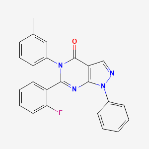 6-(2-fluorophenyl)-5-(3-methylphenyl)-1-phenyl-1,5-dihydro-4H-pyrazolo[3,4-d]pyrimidin-4-one