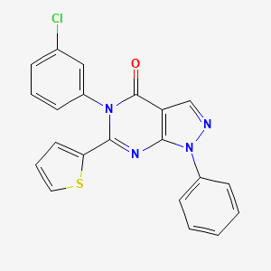 5-(3-chlorophenyl)-1-phenyl-6-(2-thienyl)-1,5-dihydro-4H-pyrazolo[3,4-d]pyrimidin-4-one