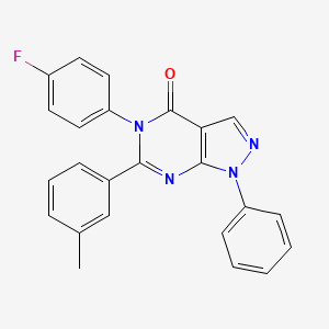 molecular formula C24H17FN4O B3441278 5-(4-fluorophenyl)-6-(3-methylphenyl)-1-phenyl-1,5-dihydro-4H-pyrazolo[3,4-d]pyrimidin-4-one 