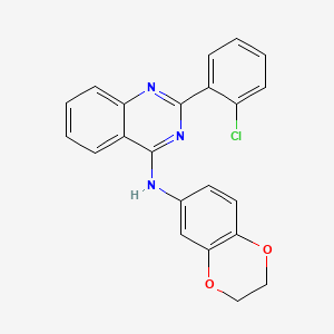 molecular formula C22H16ClN3O2 B3441289 2-(2-chlorophenyl)-N-(2,3-dihydro-1,4-benzodioxin-6-yl)-4-quinazolinamine 