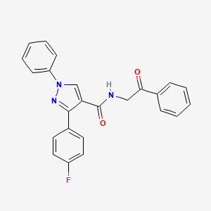 molecular formula C24H18FN3O2 B3441303 3-(4-fluorophenyl)-N-(2-oxo-2-phenylethyl)-1-phenyl-1H-pyrazole-4-carboxamide 