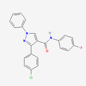 molecular formula C22H15ClFN3O B3441308 3-(4-chlorophenyl)-N-(4-fluorophenyl)-1-phenyl-1H-pyrazole-4-carboxamide 