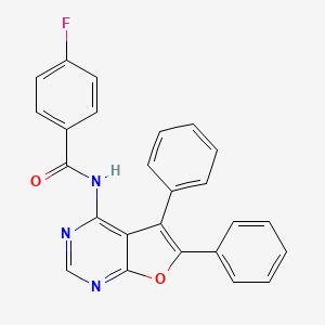 molecular formula C25H16FN3O2 B3441318 N-(5,6-diphenylfuro[2,3-d]pyrimidin-4-yl)-4-fluorobenzamide 