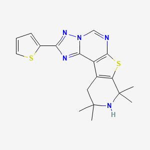 molecular formula C18H19N5S2 B3441323 8,8,10,10-tetramethyl-2-(2-thienyl)-8,9,10,11-tetrahydropyrido[4',3':4,5]thieno[3,2-e][1,2,4]triazolo[1,5-c]pyrimidine 