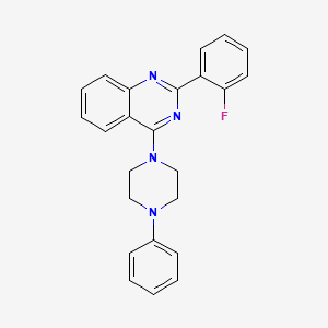 molecular formula C24H21FN4 B3441341 2-(2-fluorophenyl)-4-(4-phenyl-1-piperazinyl)quinazoline 