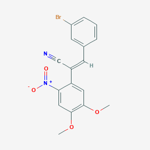 molecular formula C17H13BrN2O4 B3441354 3-(3-bromophenyl)-2-(4,5-dimethoxy-2-nitrophenyl)acrylonitrile 