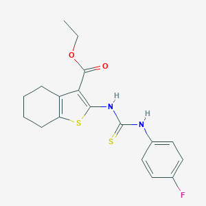 N'-[3-(ethoxycarbonyl)-4,5,6,7-tetrahydro-1-benzothien-2-yl]-N-(4-fluorophenyl)carbamimidothioic acid