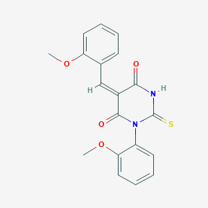 molecular formula C19H16N2O4S B3441360 5-(2-methoxybenzylidene)-1-(2-methoxyphenyl)-2-thioxodihydro-4,6(1H,5H)-pyrimidinedione 