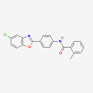 molecular formula C21H15ClN2O2 B3441364 N-[4-(5-chloro-1,3-benzoxazol-2-yl)phenyl]-2-methylbenzamide 
