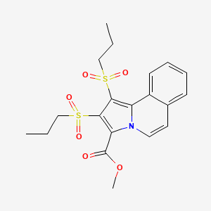 molecular formula C20H23NO6S2 B3441371 甲基1,2-双(丙磺酰基)吡咯并[2,1-a]异喹啉-3-甲酸酯 