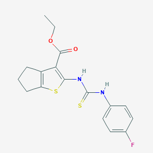 ethyl 2-[(4-fluorophenyl)carbamothioylamino]-5,6-dihydro-4H-cyclopenta[b]thiophene-3-carboxylate