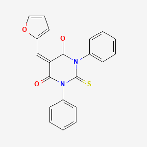 molecular formula C21H14N2O3S B3441383 5-(2-furylmethylene)-1,3-diphenyl-2-thioxodihydro-4,6(1H,5H)-pyrimidinedione 
