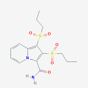 molecular formula C15H20N2O5S2 B3441404 1,2-bis(propylsulfonyl)-3-indolizinecarboxamide 